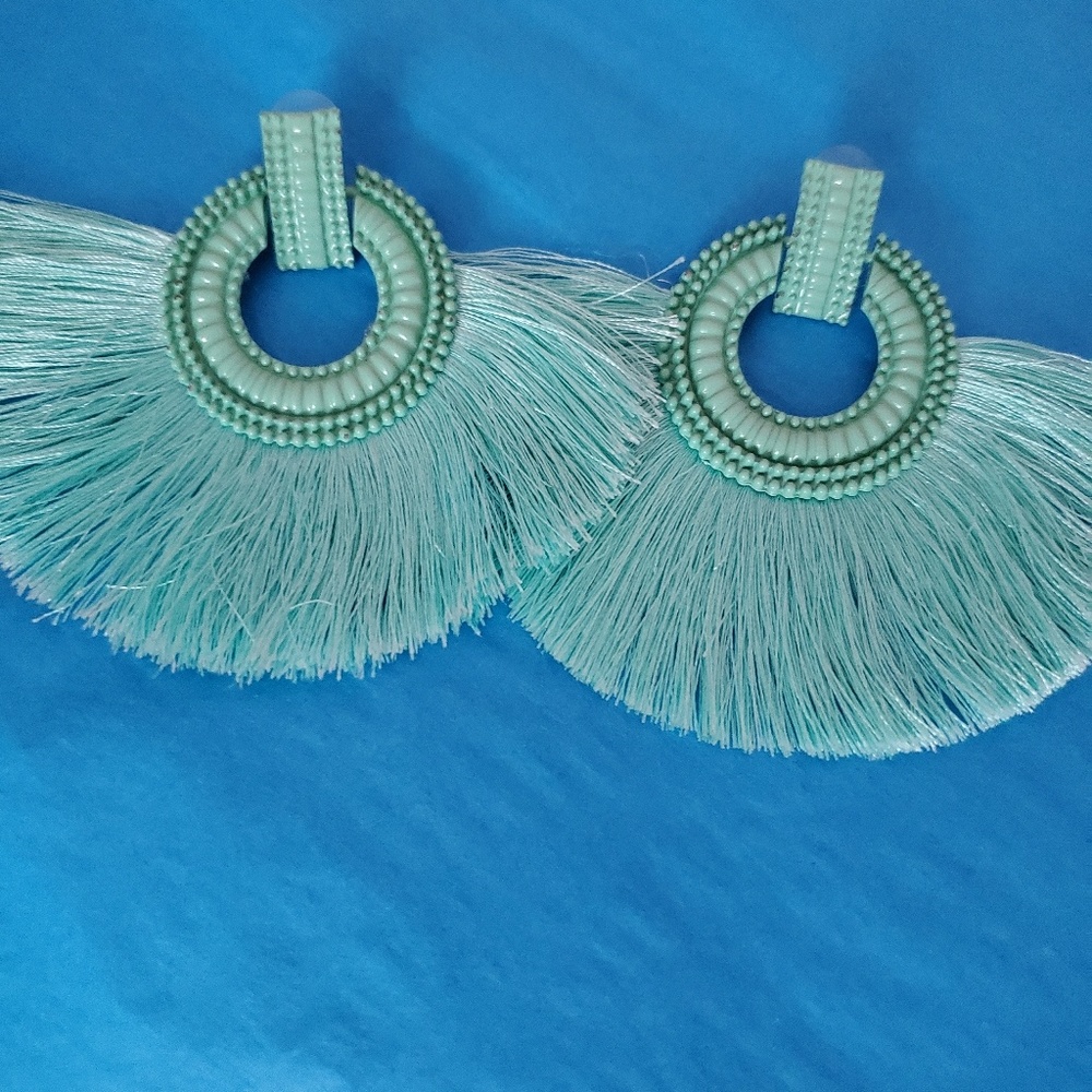 🐶Bohemian tassel with hoop earrings